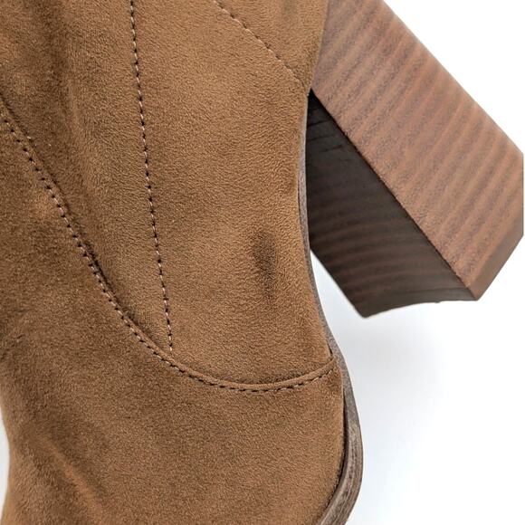 Steve Madden Touchdown Ankle Booties Side Zip Women's Brown Size US8M EU39 - Picture 6 of 15